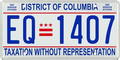 DC license plate EQ1407