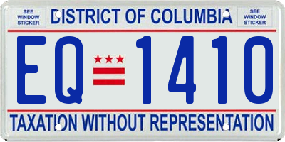 DC license plate EQ1410