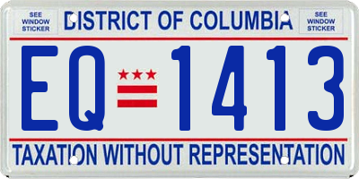 DC license plate EQ1413