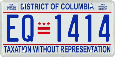DC license plate EQ1414