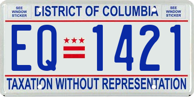 DC license plate EQ1421