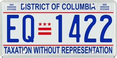 DC license plate EQ1422