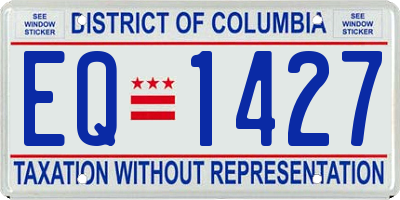 DC license plate EQ1427