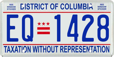 DC license plate EQ1428