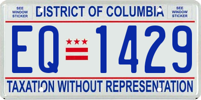 DC license plate EQ1429