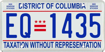 DC license plate EQ1435