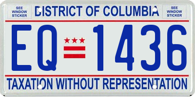 DC license plate EQ1436