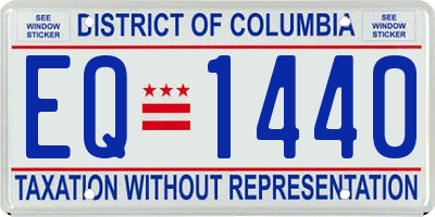 DC license plate EQ1440