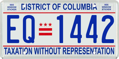 DC license plate EQ1442