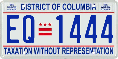 DC license plate EQ1444