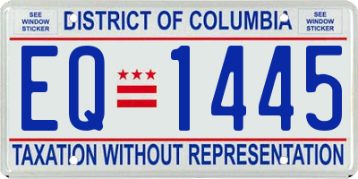 DC license plate EQ1445