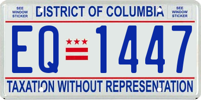 DC license plate EQ1447