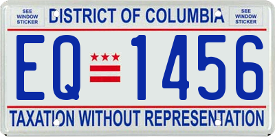 DC license plate EQ1456