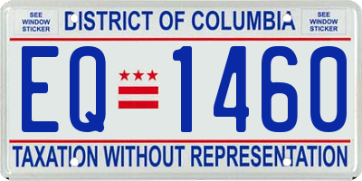 DC license plate EQ1460