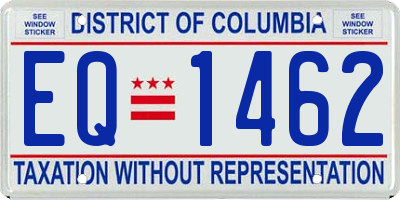 DC license plate EQ1462