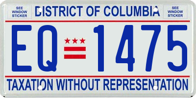 DC license plate EQ1475