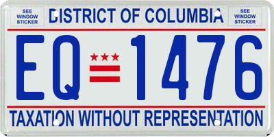 DC license plate EQ1476