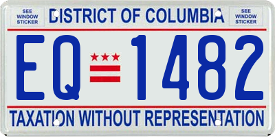 DC license plate EQ1482