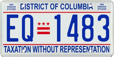 DC license plate EQ1483