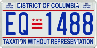 DC license plate EQ1488