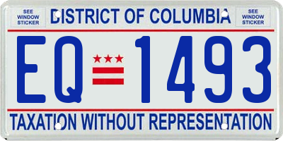 DC license plate EQ1493
