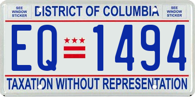 DC license plate EQ1494