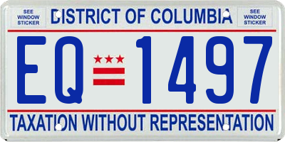 DC license plate EQ1497