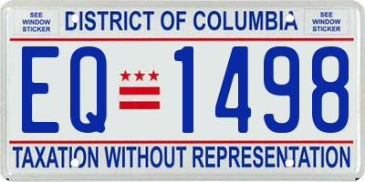 DC license plate EQ1498