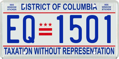 DC license plate EQ1501