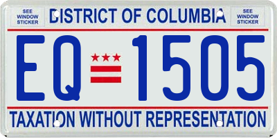 DC license plate EQ1505