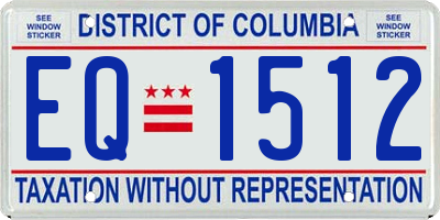 DC license plate EQ1512