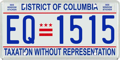 DC license plate EQ1515