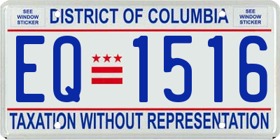 DC license plate EQ1516