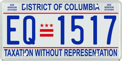 DC license plate EQ1517