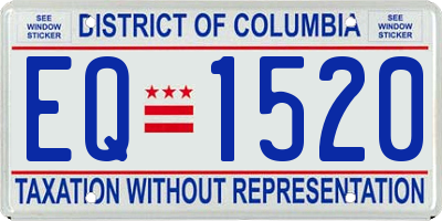 DC license plate EQ1520