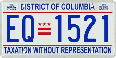 DC license plate EQ1521