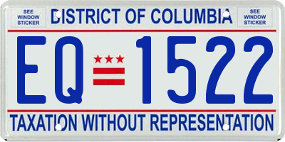 DC license plate EQ1522
