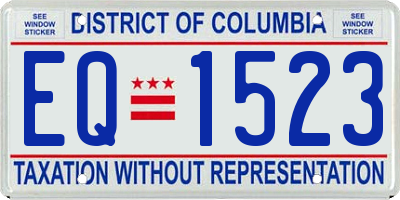 DC license plate EQ1523