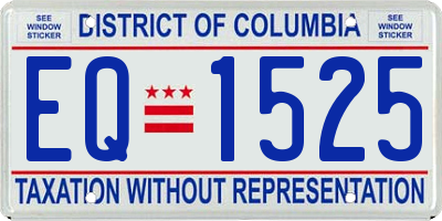 DC license plate EQ1525