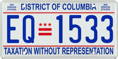 DC license plate EQ1533