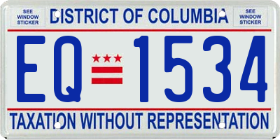 DC license plate EQ1534
