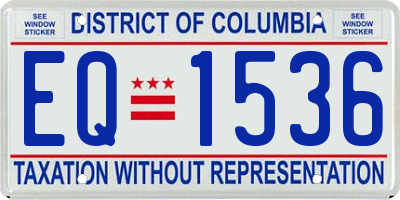 DC license plate EQ1536