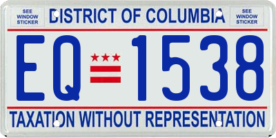 DC license plate EQ1538