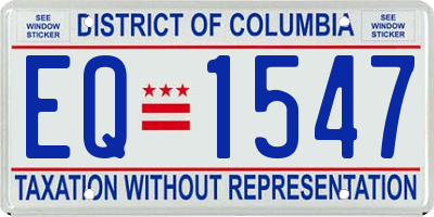 DC license plate EQ1547