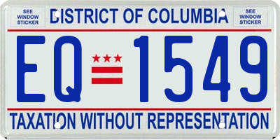 DC license plate EQ1549