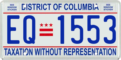 DC license plate EQ1553