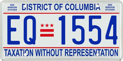 DC license plate EQ1554