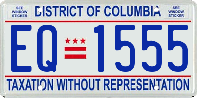 DC license plate EQ1555