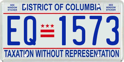 DC license plate EQ1573