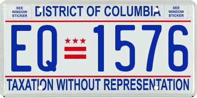 DC license plate EQ1576